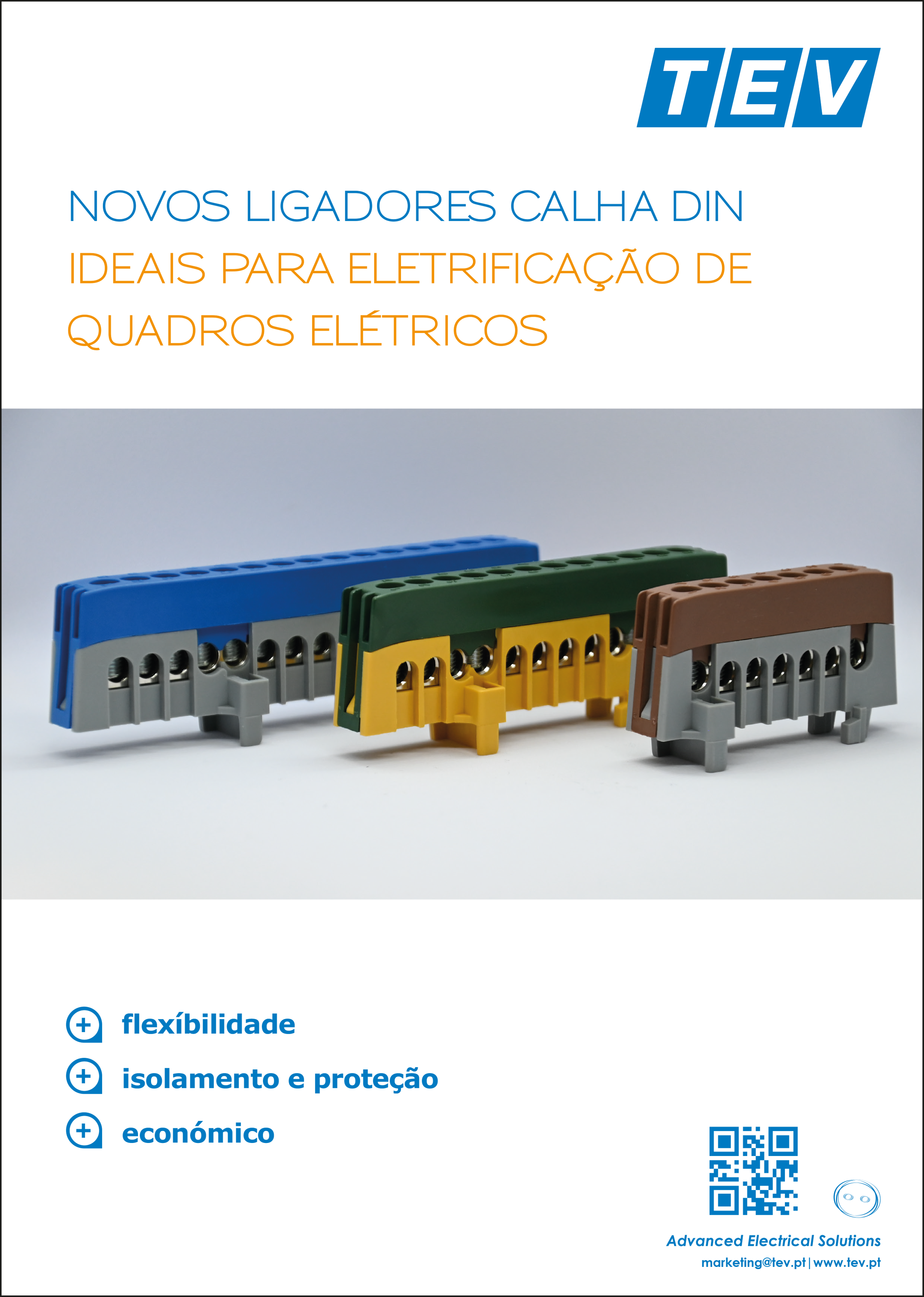 Novos ligadores isolados para calha DIN da TEV